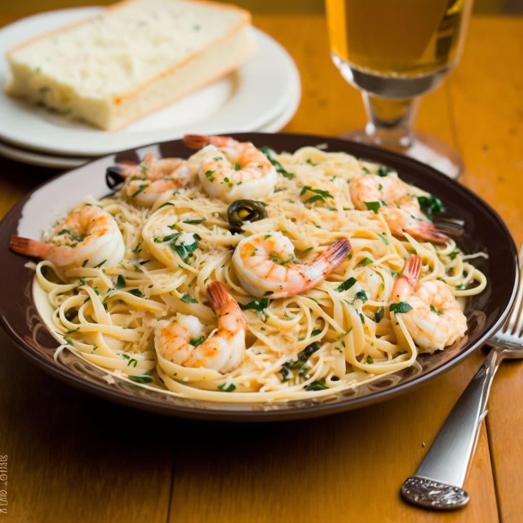 Shrimp scampi with pasta - Brazil Recipes